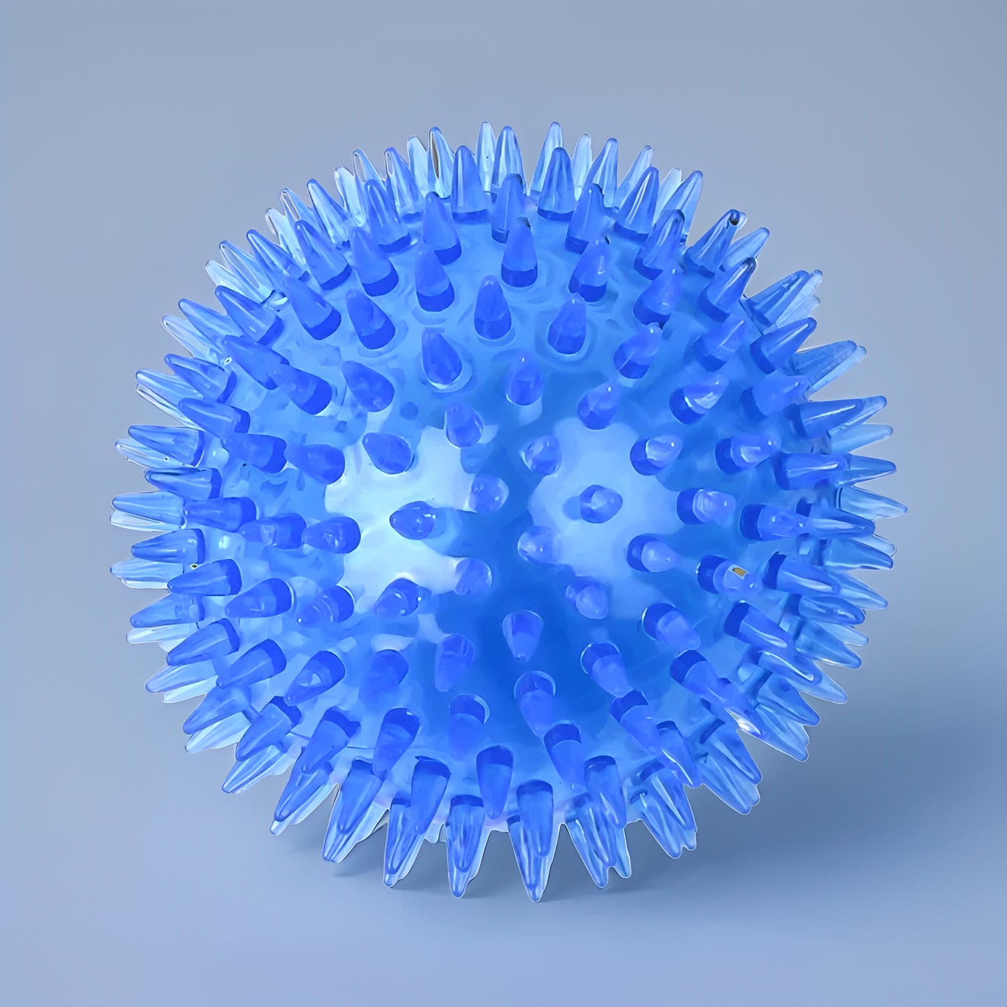 Squeaky Polka Dog Ball in blue color