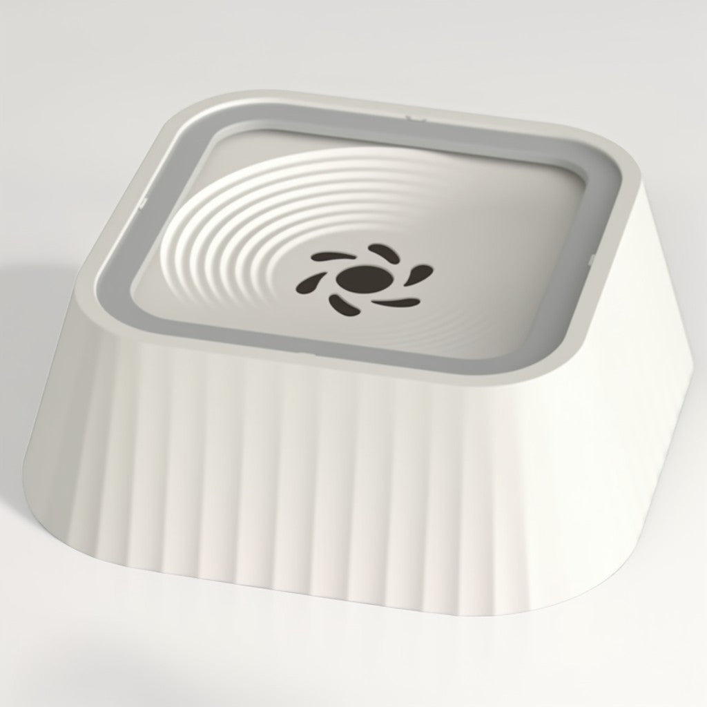 Top view of anti-spill dog water bowl with floating lid