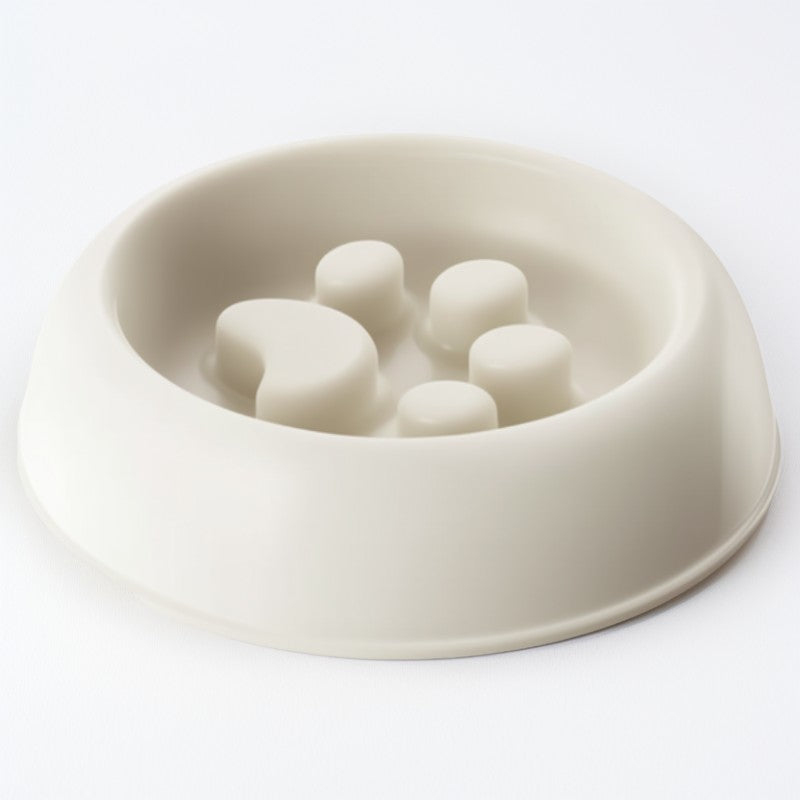White ceramic bowl with raised centers on a white background