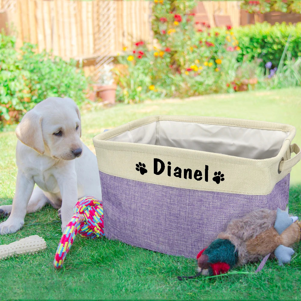 Personalized Dog Toy Storage Basket
