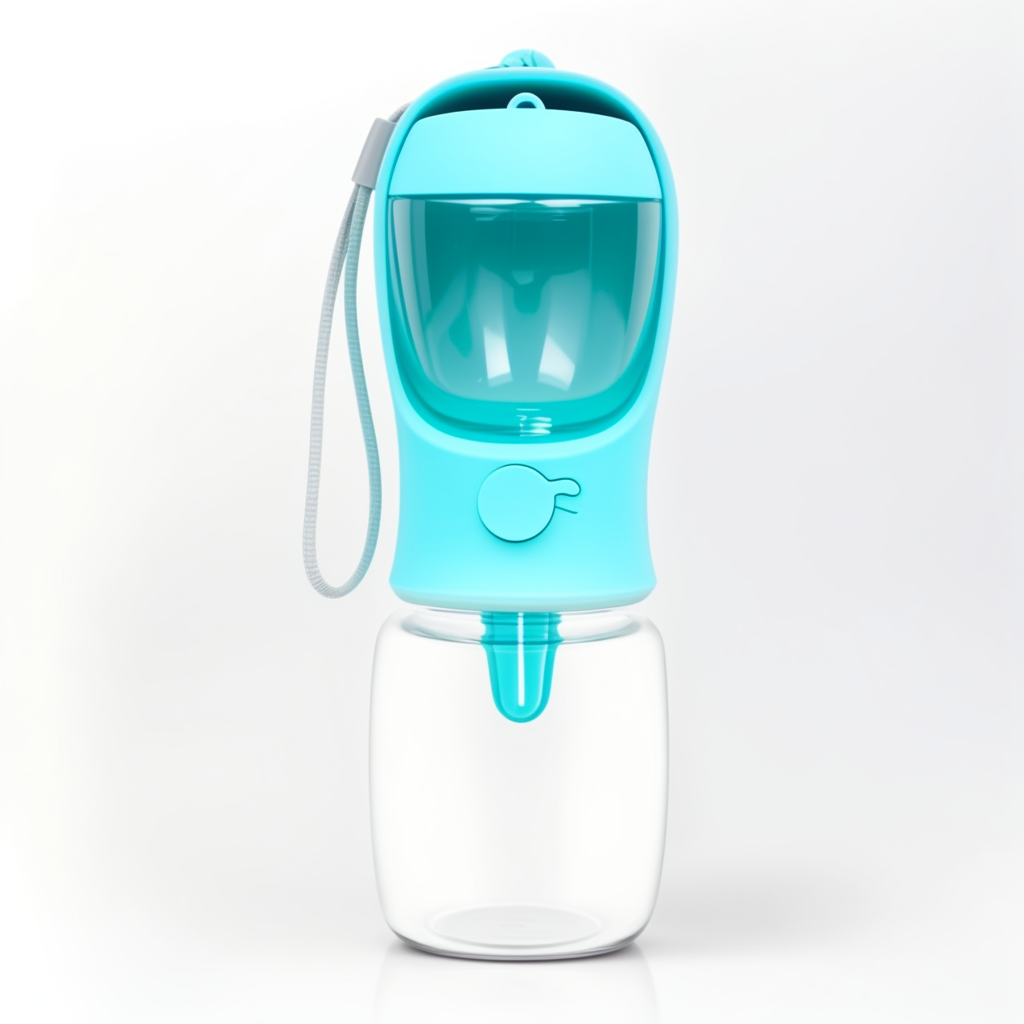 2-in-1 Portable Dog Water & Food Bottle in blue color