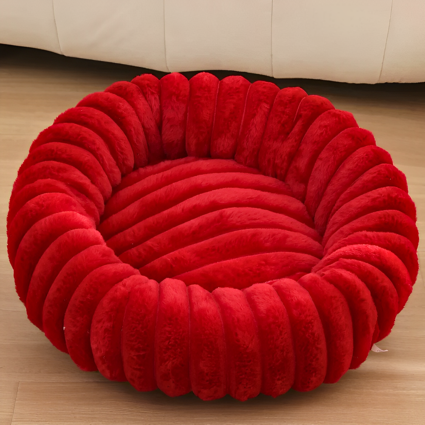 Donut Dog Bed in red color