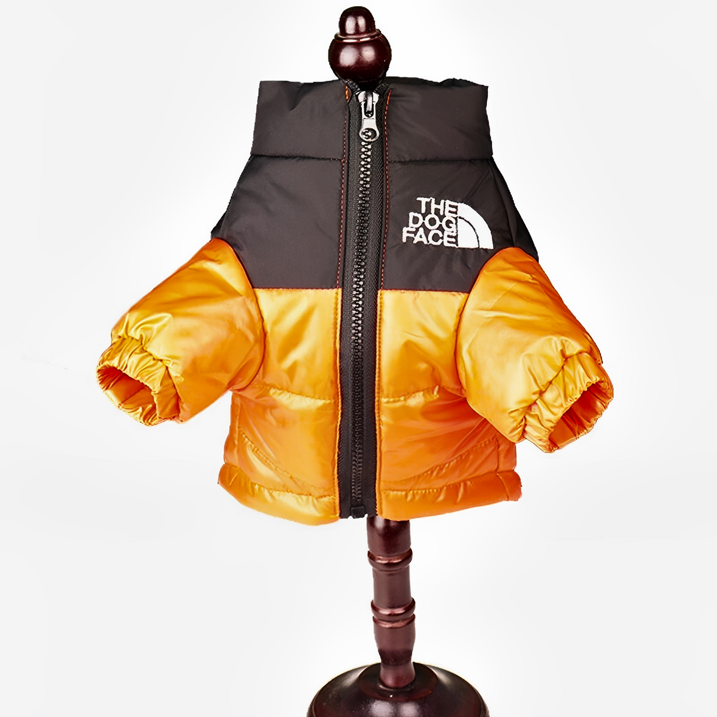 Winter Dog Puffer Jacket in orange color