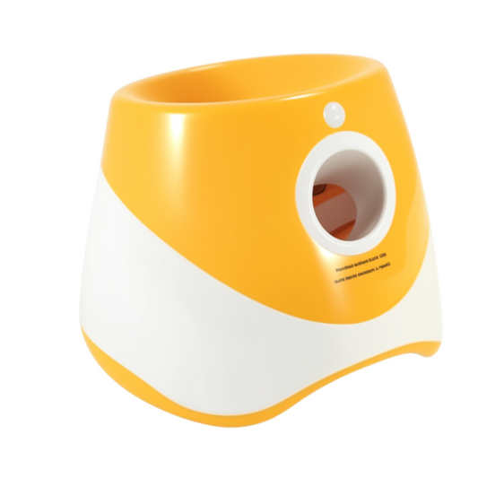 Yellow and white pet potty trainer on a white background