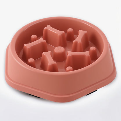 Coral pink slow feed bowl for dogs and cats