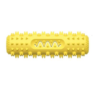 Yellow textured roller on a white background