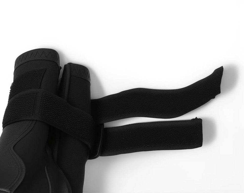 Black motorcycle handlebar with grips on a white background