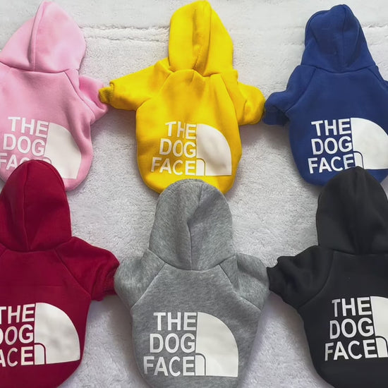 Video review – multiple dogs wearing Barkie Life fleece hoodies in different colors, showcasing cozy fit and soft winter design for cold weather walks.